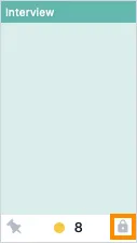 A locked page in the flatplan grid, showing the padlock icon that protects content from changes to category, status, or notes.